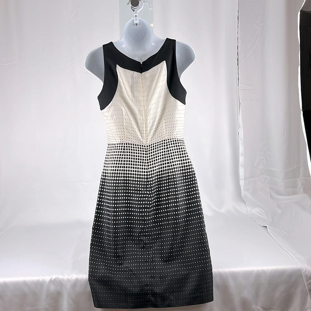 The Limited Polka Dot Mini Dress Back Zip Sleeveless Black Cream Size 0 - Picture 2 of 11